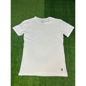 Polo Ralph‎ Lauren Mens Slim Fit Crewneck T-Shirt White Large Cotton Pony Logo